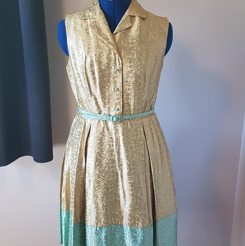 Gold and mint dress